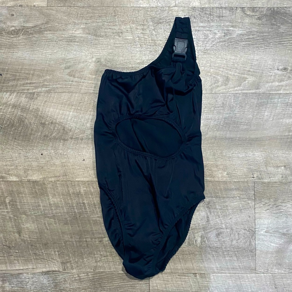 Rave With Mi Gente Black Cutout Bodysuit with Buckle